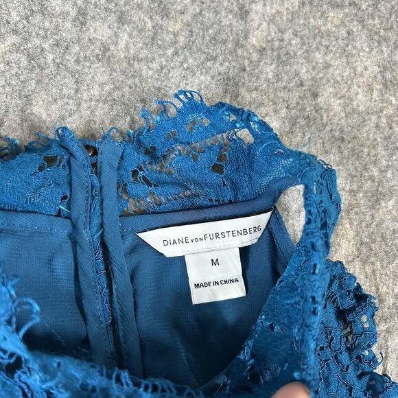 Diane von Furstenberg JEMMIE High Neck Floral Lace Halter Top Size Medium $268 - Picture 8 of 8